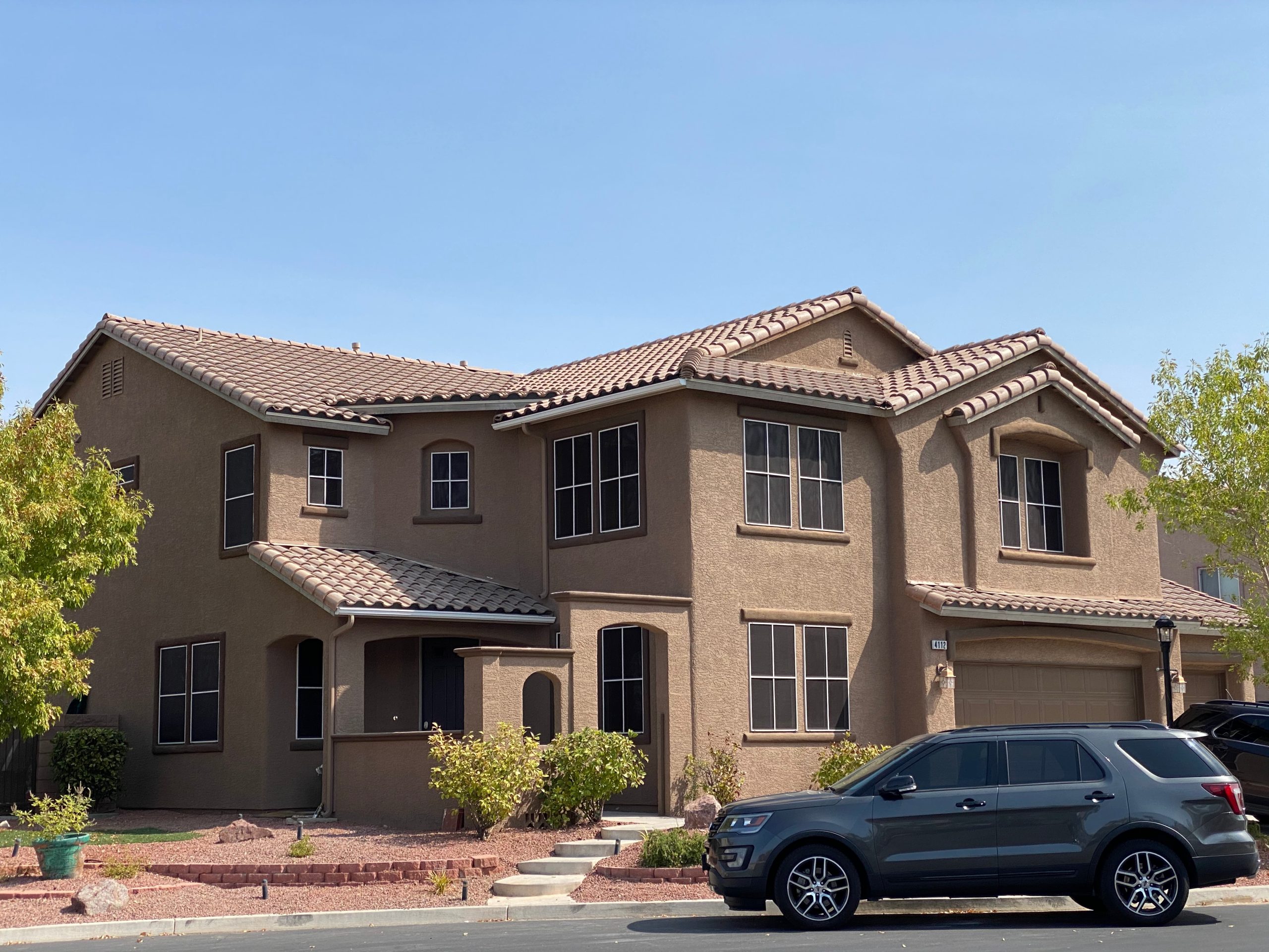 Custom solar screens installed on a Las Vegas home