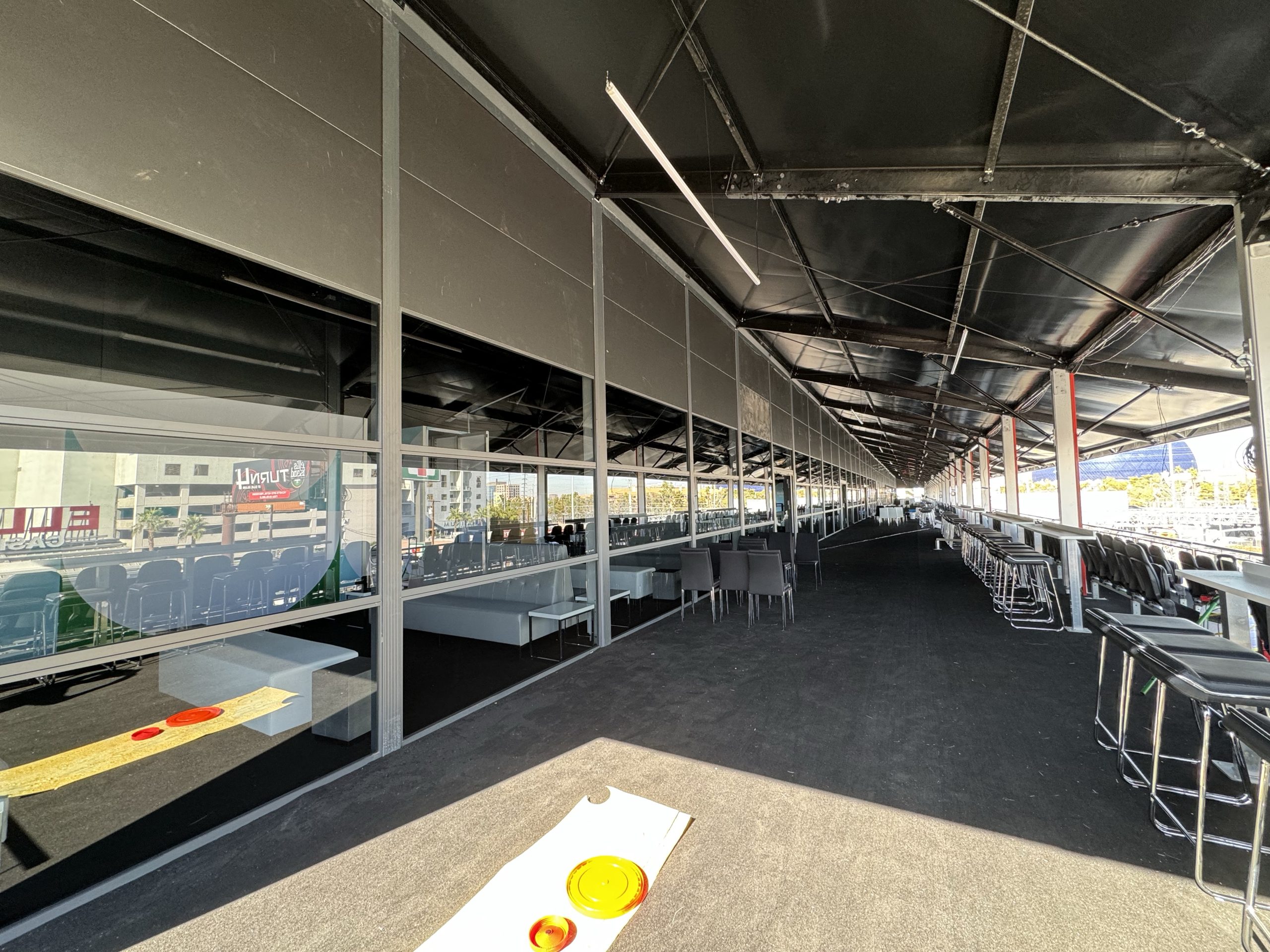 Streak-free glass panels professionally cleaned at F1 Las Vegas Grand Prix hospitality suite